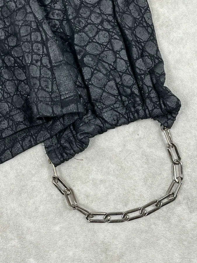 1990s Roberto Cavalli Black Crocodile Effect Longsleeve HCWdZIA 7