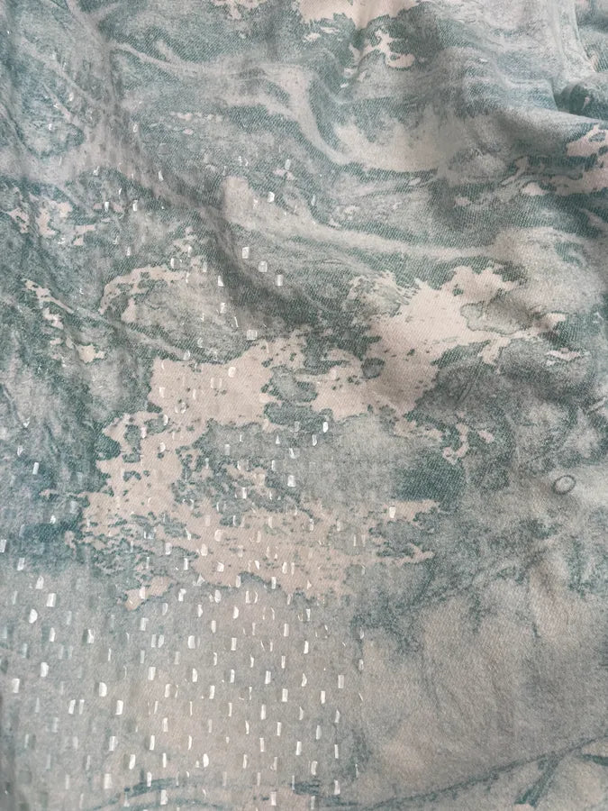 1990s Roberto Cavalli Blue & White Aqua World Sequins Pants psebidR 12