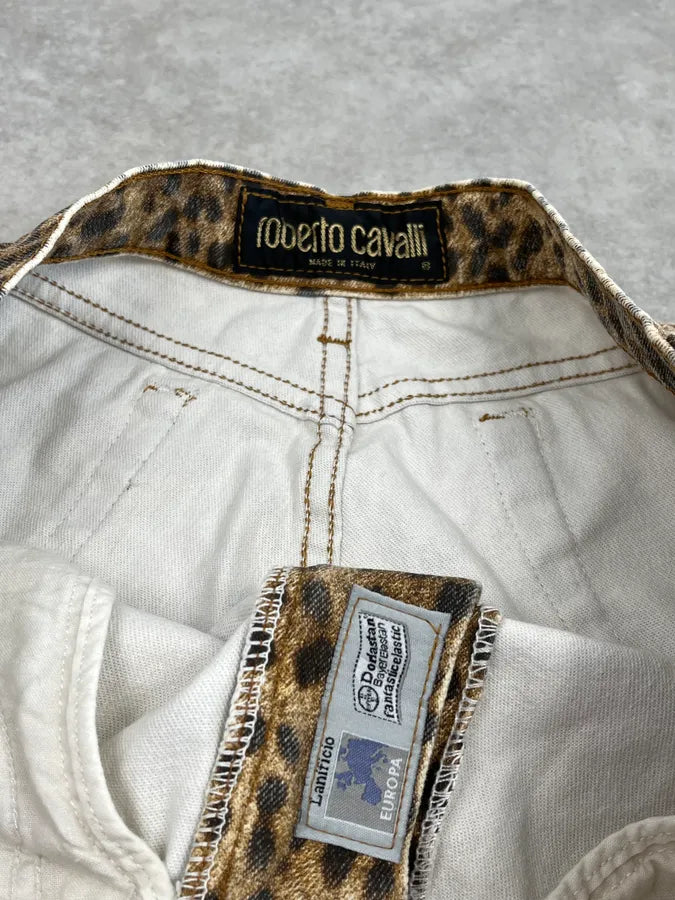 1990s Roberto Cavalli Brown Leopard Print Glitter Pants xiGrQYh 9