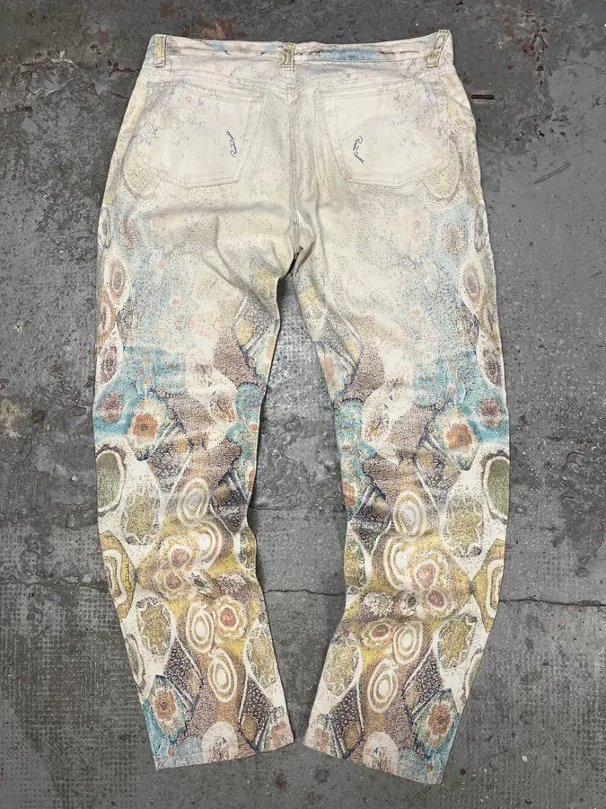 1990s Roberto Cavalli Eroded Baroque White Pants (S/M) CpUafLV 6