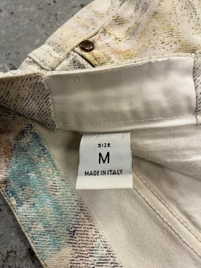 1990s Roberto Cavalli Eroded Baroque White Pants (S/M) CpUafLV 8