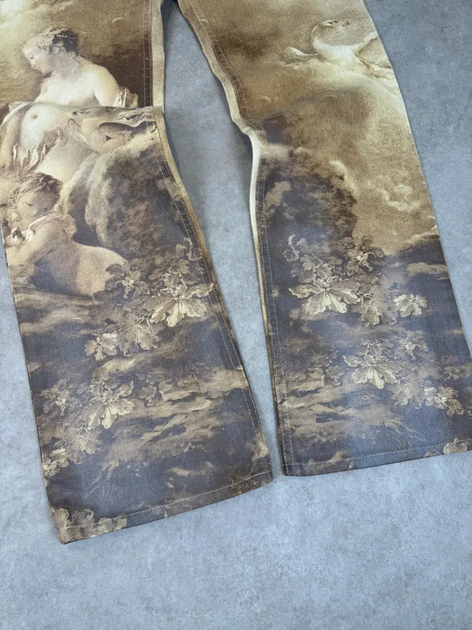1990s Roberto Cavalli Gold Angel Renaissance Pants tcProUT 7