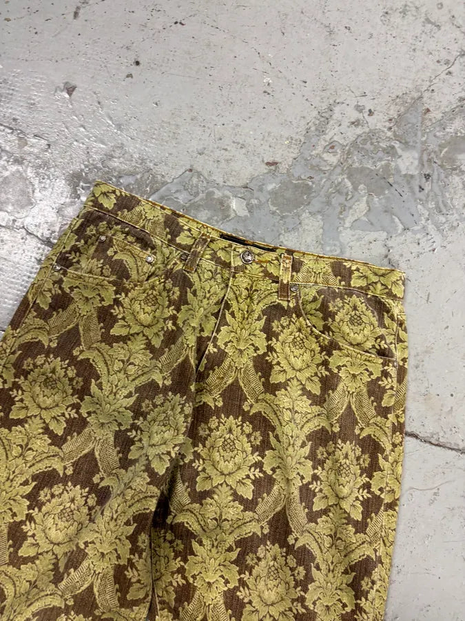 1990s Roberto Cavalli Green Arabic Mozaic Pants xnPoewf 4