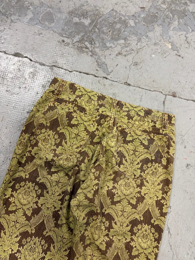 1990s Roberto Cavalli Green Arabic Mozaic Pants xnPoewf 6