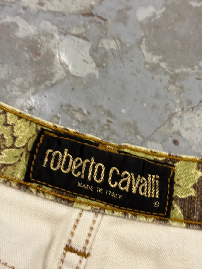 1990s Roberto Cavalli Green Arabic Mozaic Pants xnPoewf 8