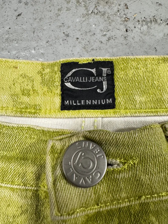 1990s Roberto Cavalli Green Garden Fantasy Flowers Pants (S) qqTkCgV 10