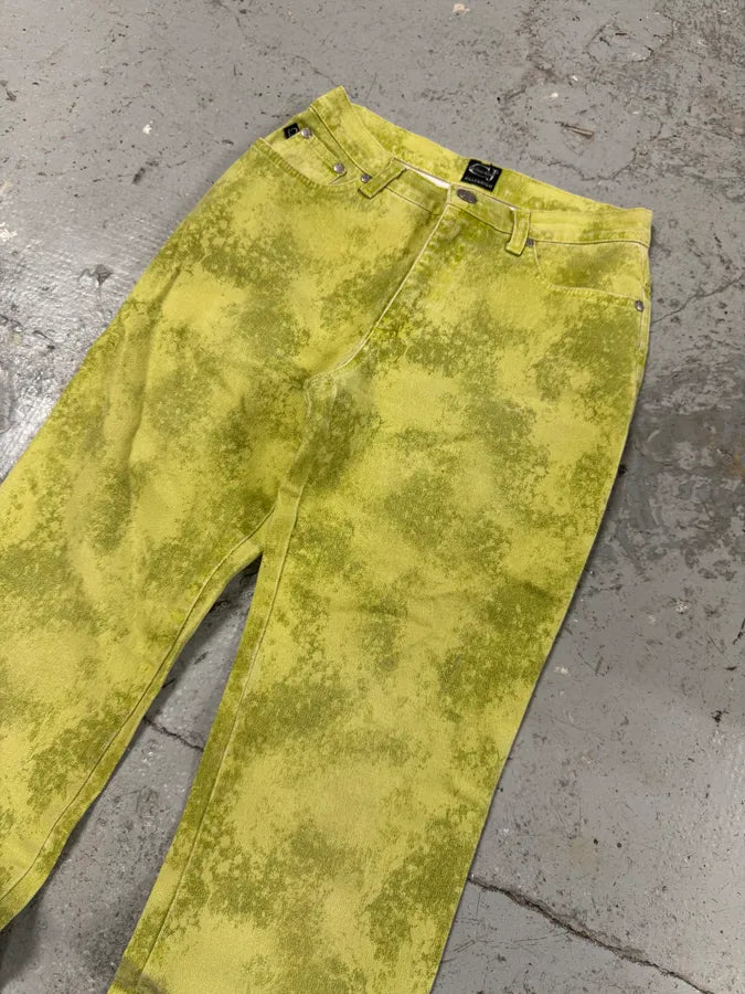 1990s Roberto Cavalli Green Garden Fantasy Flowers Pants (S) qqTkCgV 2