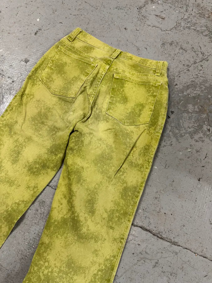 1990s Roberto Cavalli Green Garden Fantasy Flowers Pants (S) qqTkCgV 7