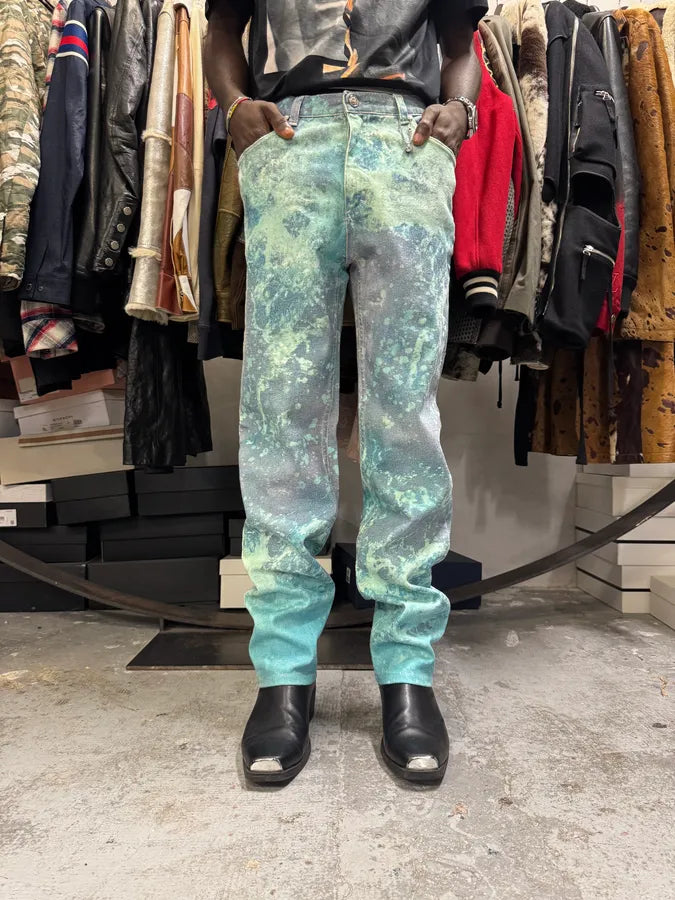 1990s Roberto Cavalli Green Waves Pants hLSMeaD 1