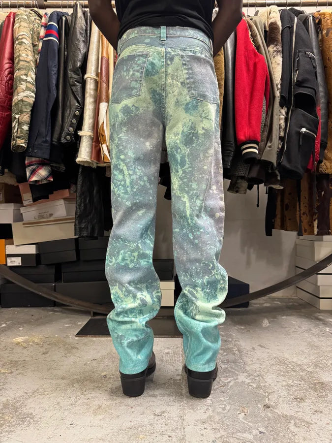 1990s Roberto Cavalli Green Waves Pants hLSMeaD 3