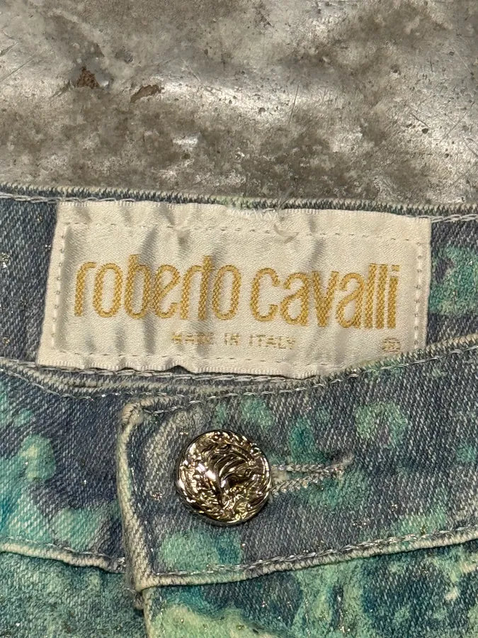 1990s Roberto Cavalli Green Waves Pants hLSMeaD 7