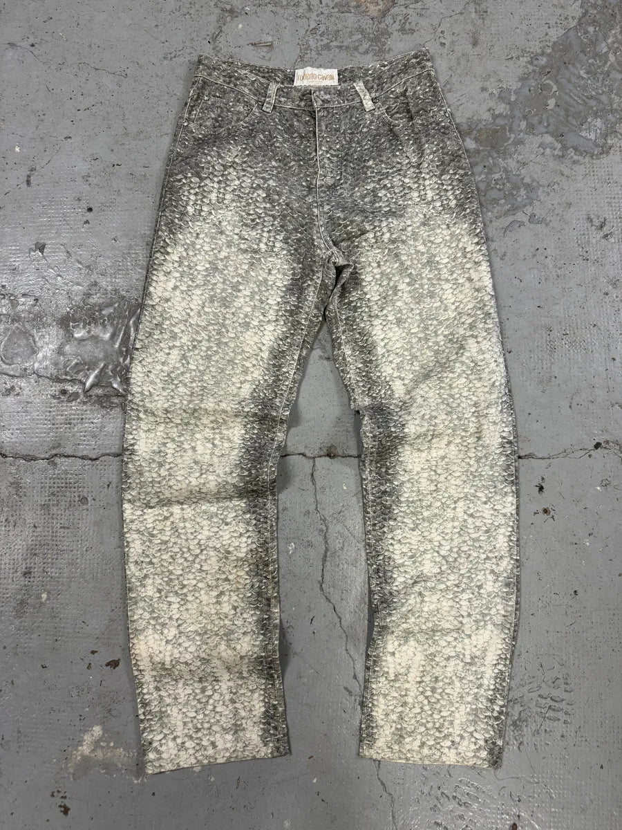 1990s Roberto Cavalli Grey Scales Effect Gradient Pants CxFSleS 0