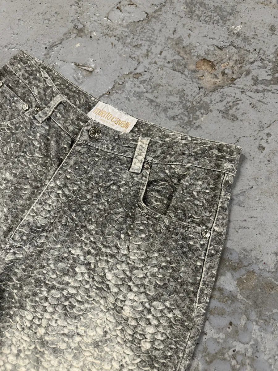 1990s Roberto Cavalli Grey Scales Effect Gradient Pants CxFSleS 10