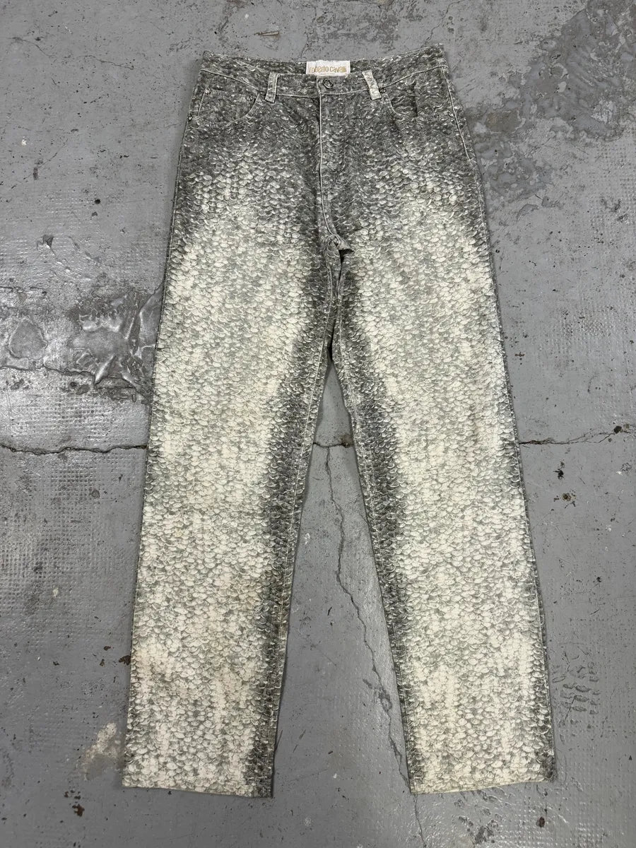 1990s Roberto Cavalli Grey Scales Effect Gradient Pants CxFSleS 6