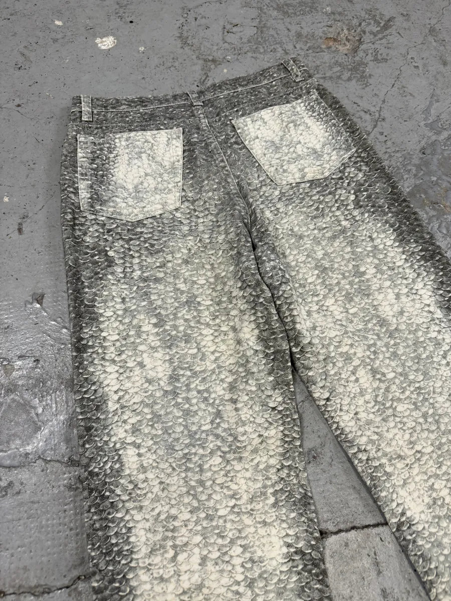 1990s Roberto Cavalli Grey Scales Effect Gradient Pants CxFSleS 7