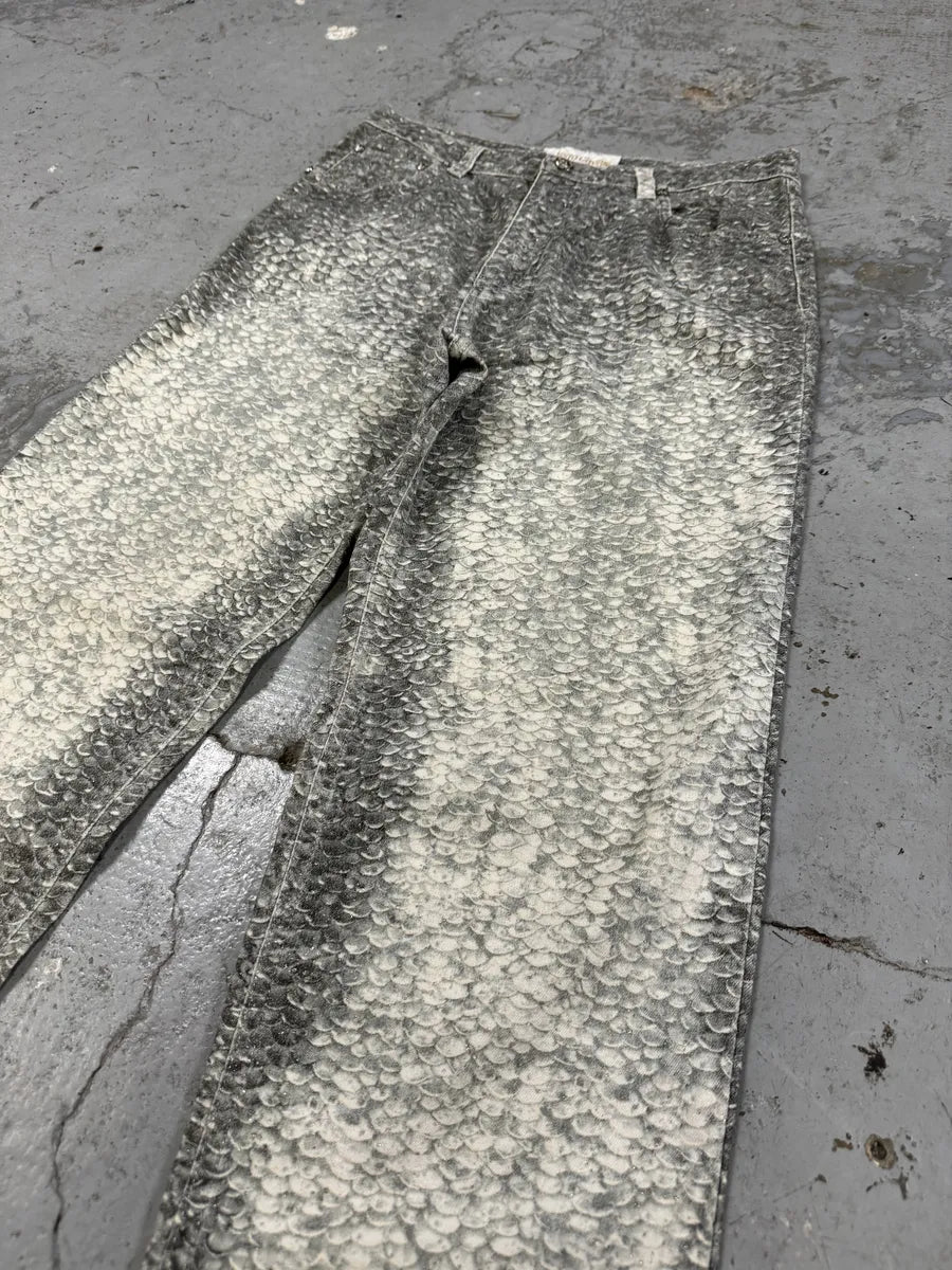 1990s Roberto Cavalli Grey Scales Effect Gradient Pants CxFSleS 8