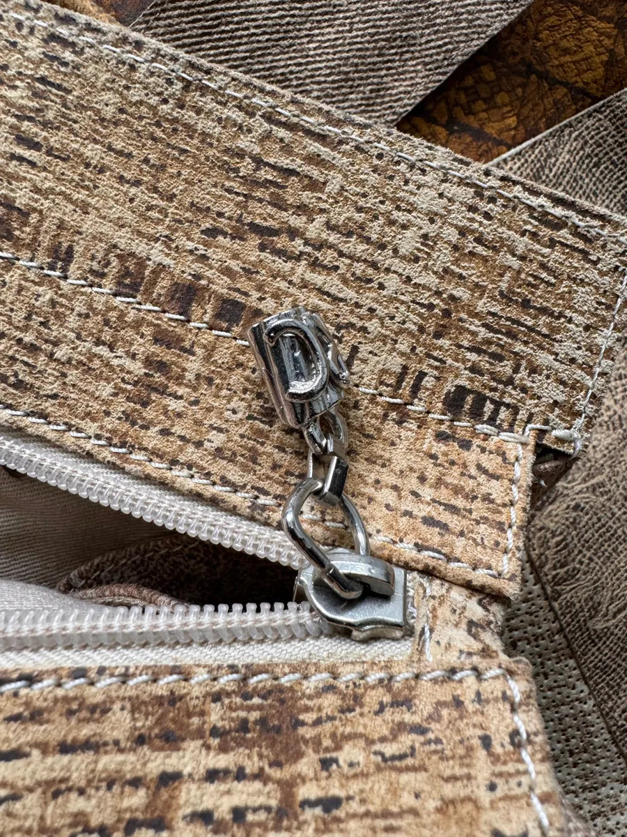 1990s Roberto Cavalli Leather Patchwork Jacket & Bag Set bzFdaCu 10