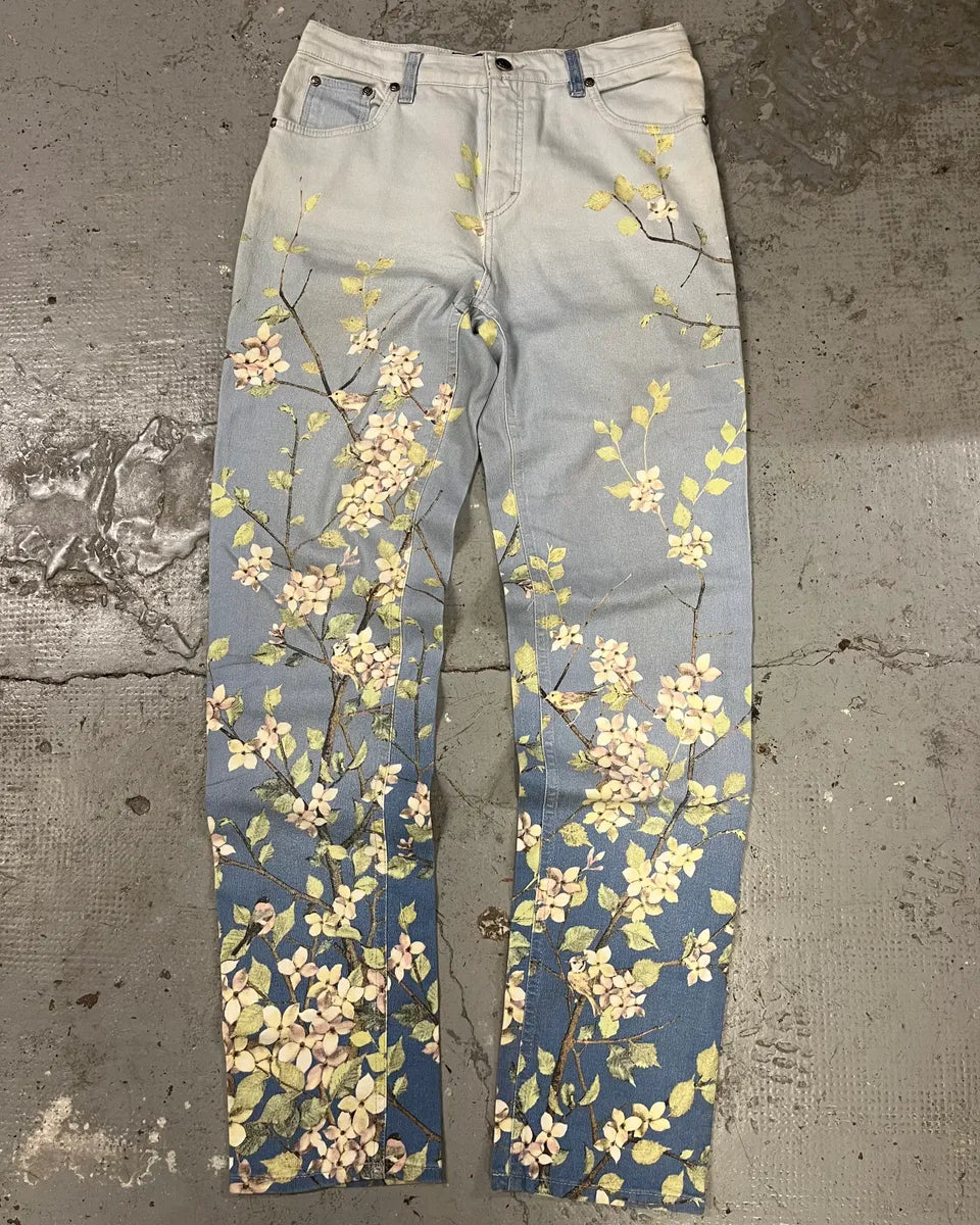 1990s Roberto Cavalli Medieval Calm Floral Pants (M/L) zGgTdfS 0