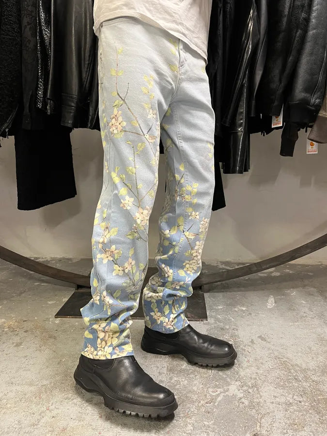 1990s Roberto Cavalli Medieval Calm Floral Pants (M/L) zGgTdfS 2