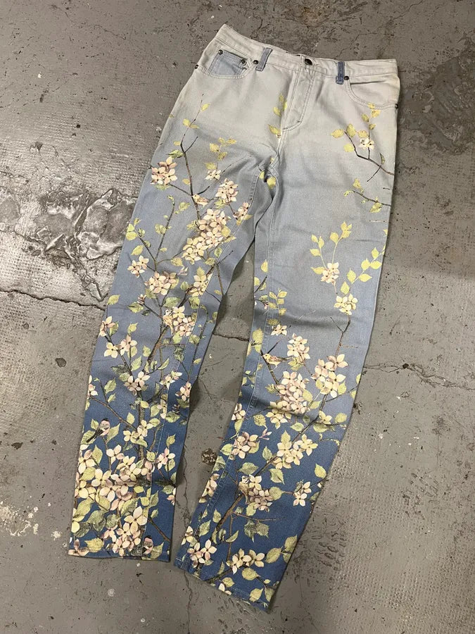 1990s Roberto Cavalli Medieval Calm Floral Pants (M/L) zGgTdfS 4
