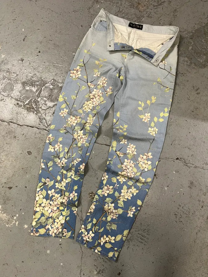 1990s Roberto Cavalli Medieval Calm Floral Pants (M/L) zGgTdfS 5