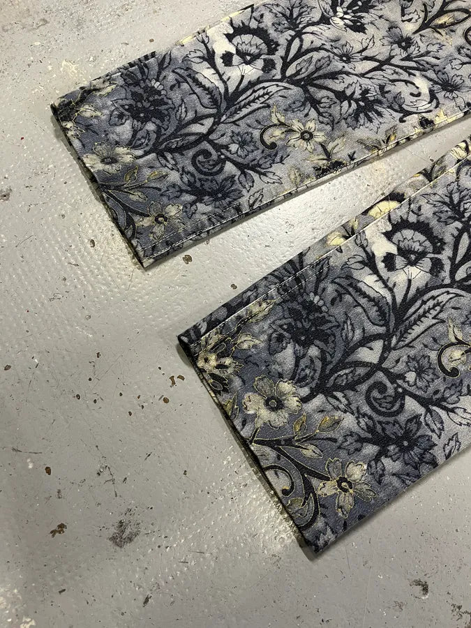 1990s Roberto Cavalli Medieval Flowers Blue Pants oscKtHa 6