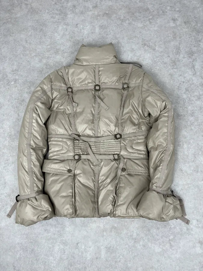 AW2005 Cavalli Beige Parachute Bondage Harness Puffer Jacket LUxfBZd 5
