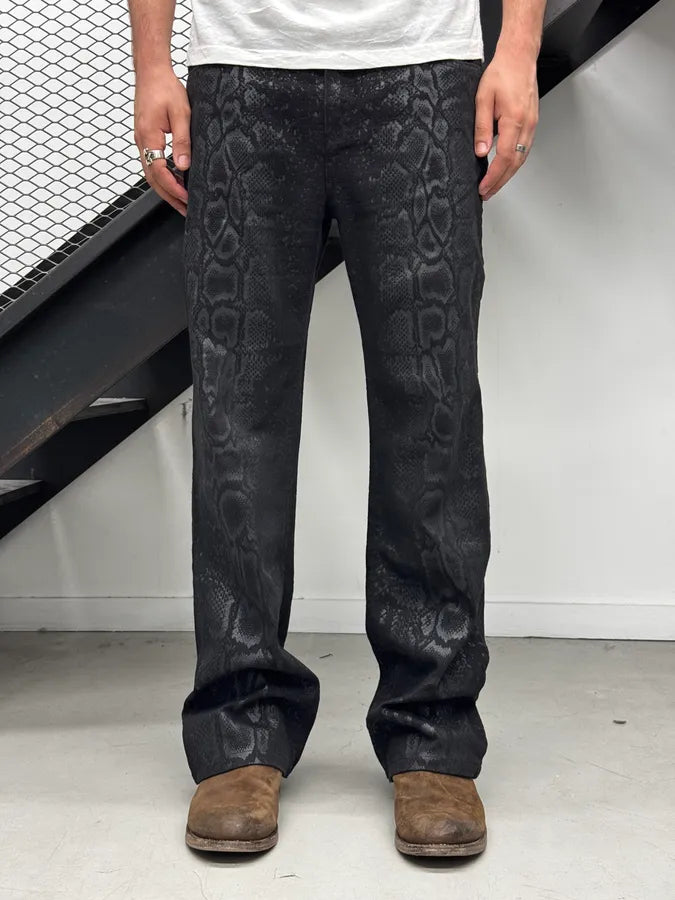 1990s Roberto Cavalli Python Effect Black Obscure Pants QhKOUdI 1