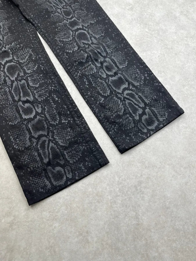 1990s Roberto Cavalli Python Effect Black Obscure Pants QhKOUdI 6