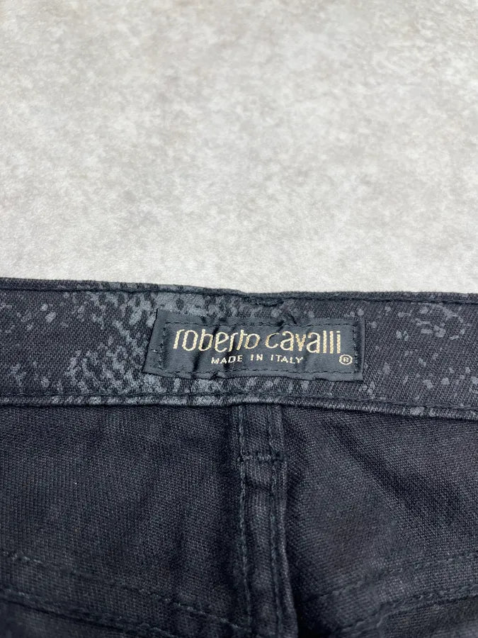 1990s Roberto Cavalli Python Effect Black Obscure Pants QhKOUdI 9