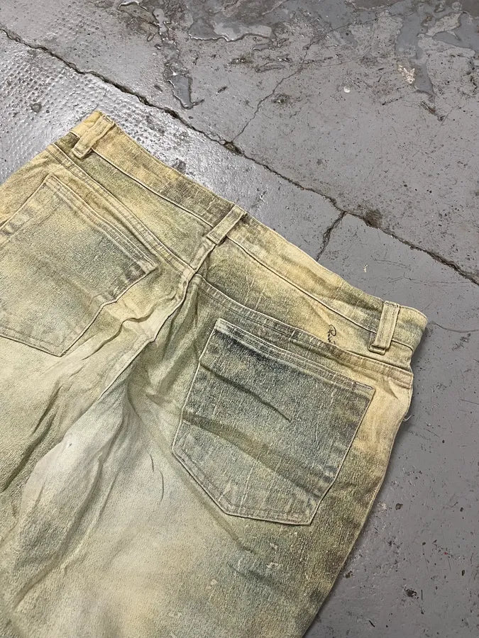 1990s Roberto Cavalli Renaissance God’s Angel Yellow & Blue Pants liPzqgY 8