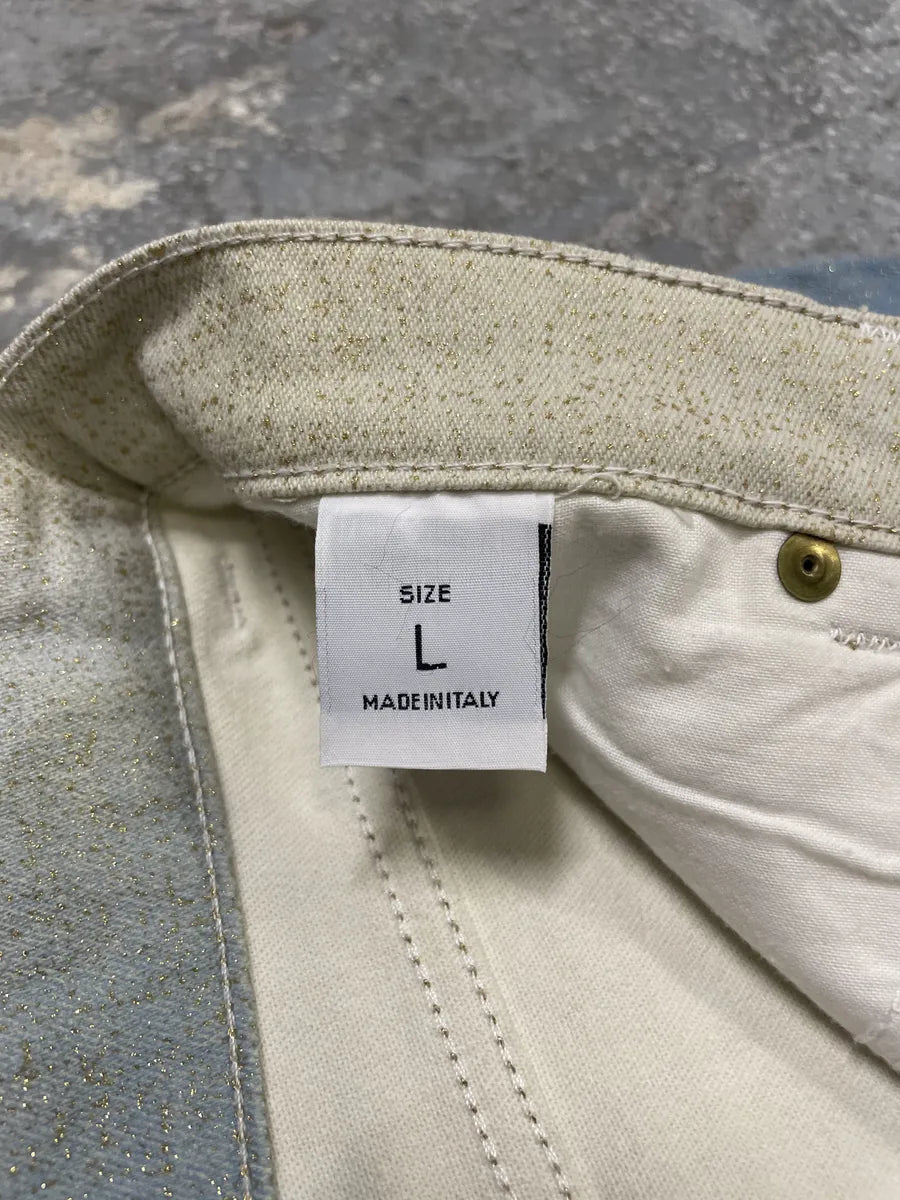 1990s Roberto Cavalli Sand Turquoise Water Pants (S) 6