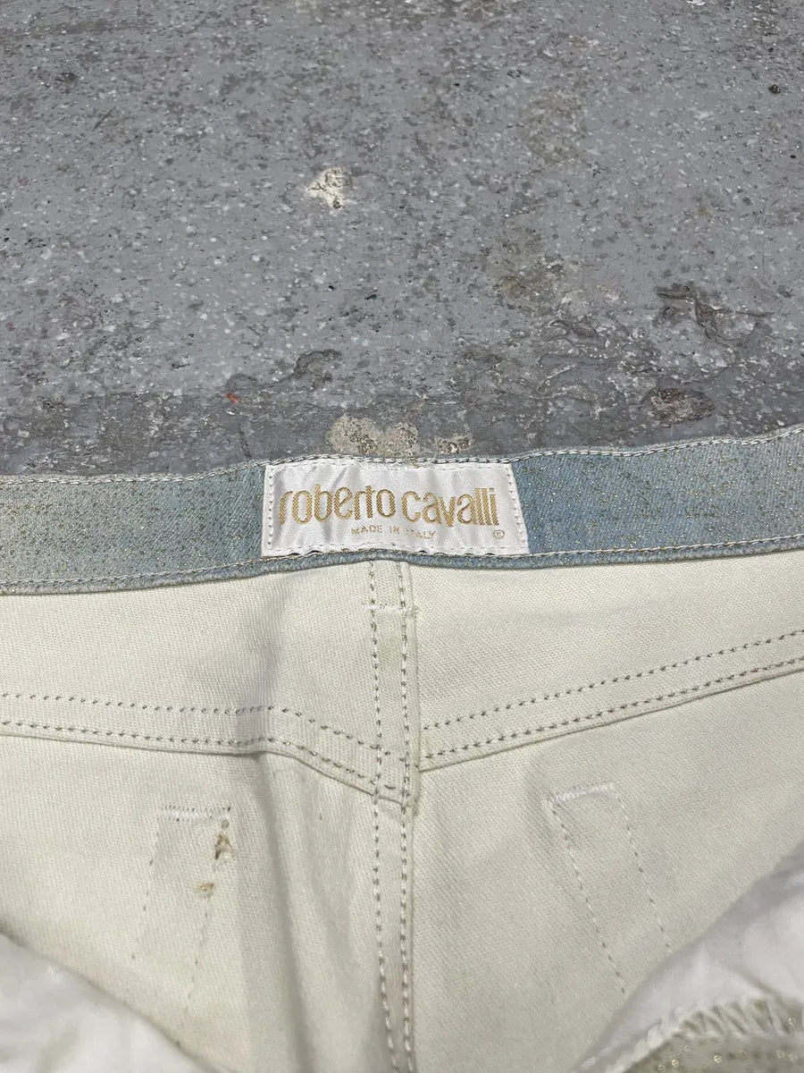 1990s Roberto Cavalli Sand Turquoise Water Pants (S) 8