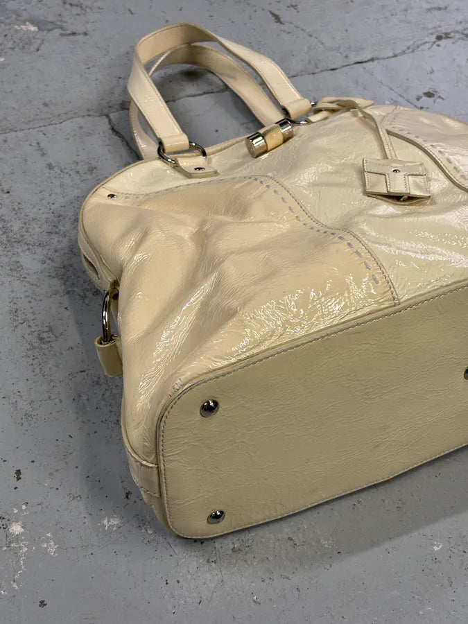 AW2008 Saint Laurent Muse Y Cream Leather Tote Bag axdnokG 8