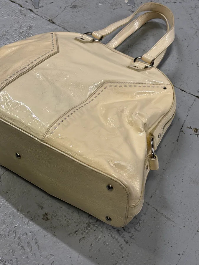 AW2008 Saint Laurent Muse Y Cream Leather Tote Bag axdnokG 7