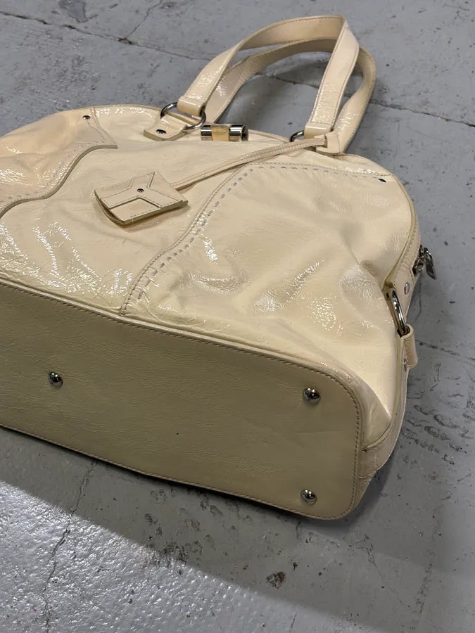 AW2008 Saint Laurent Muse Y Cream Leather Tote Bag axdnokG 12