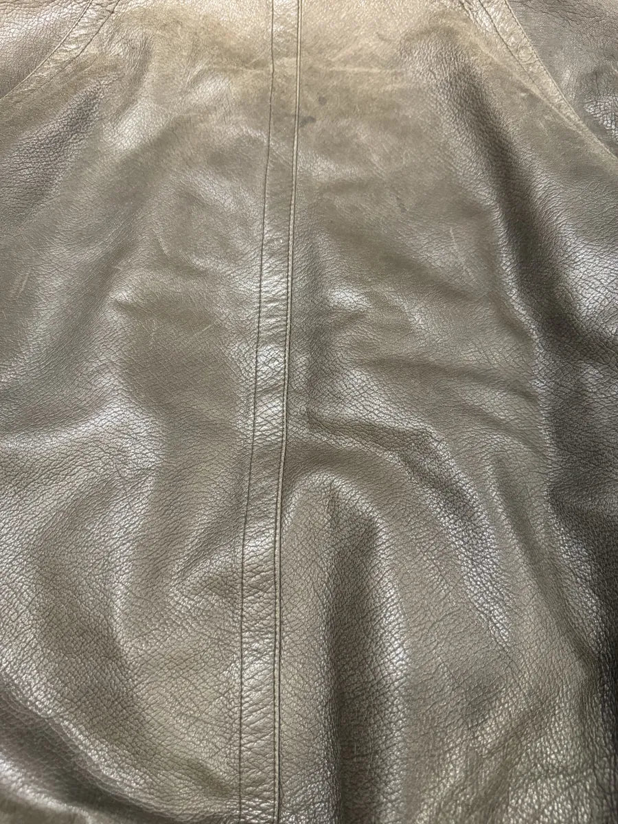 1990s Saint Laurent Rive Gauche Eroded Grey Leather Bomber Jacket DaAWdNm 6