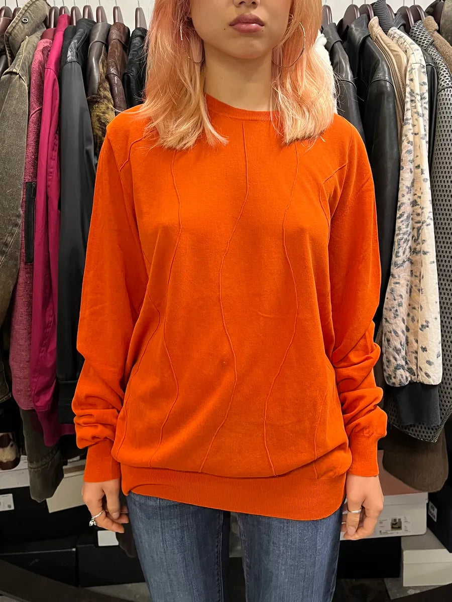 1990s Salvatore Ferragamo Orange Contemporary Sweater aItTtes 1