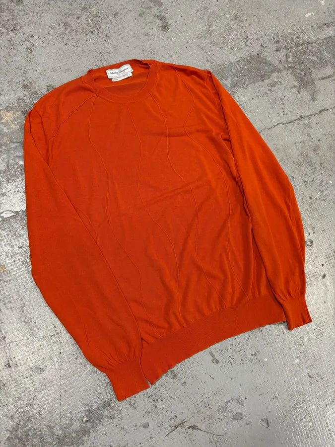 1990s Salvatore Ferragamo Orange Contemporary Sweater aItTtes 3