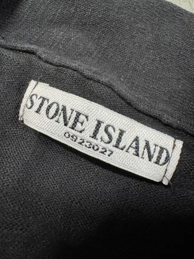 1990s Stone Island Black Polo Sweater (L/XL) 5