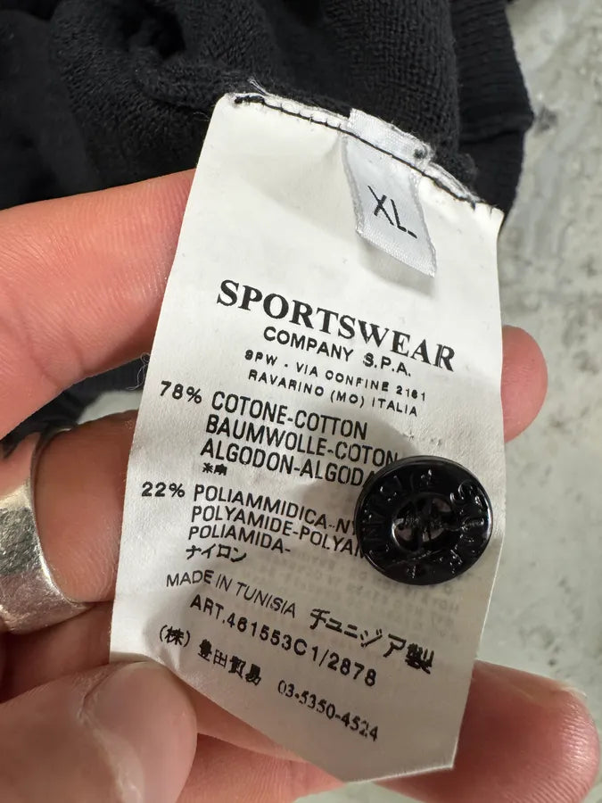 1990s Stone Island Black Polo Sweater (L/XL) 6