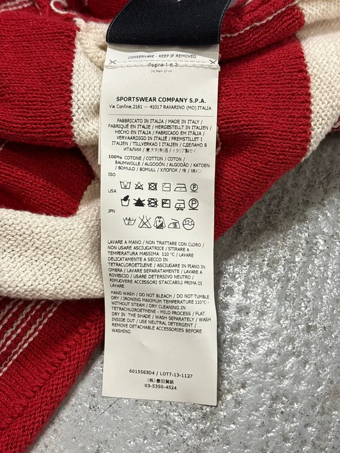 2010s Stone Island Cream Red Striped Wool Compass Patch Hoodie RaLPrfu 10