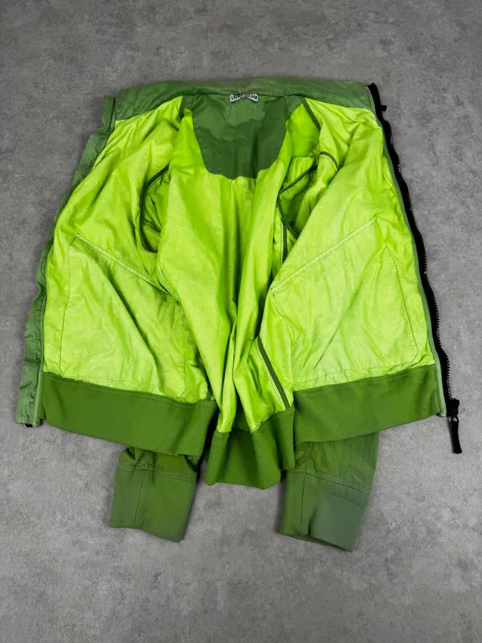2000s Stone Island Green Shiny Removable Hood Technical Jacket lxirglP 7