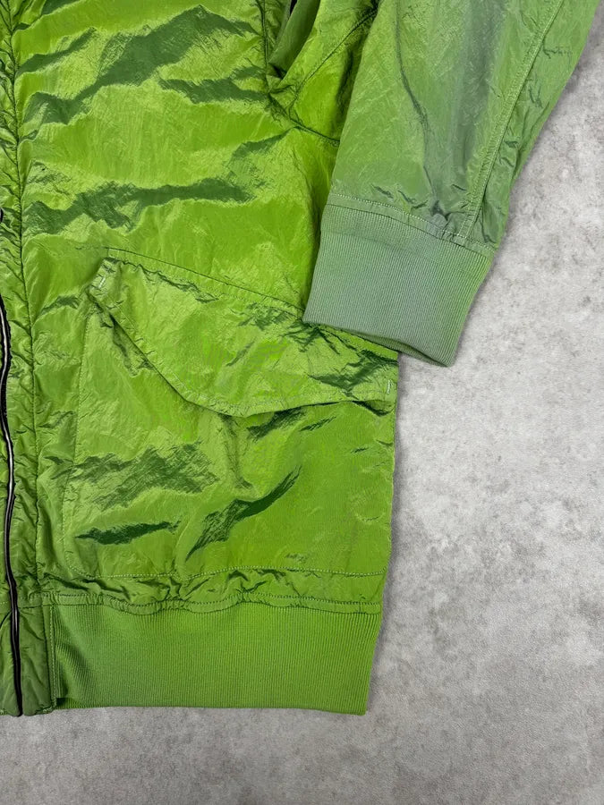 2000s Stone Island Green Shiny Removable Hood Technical Jacket lxirglP 9