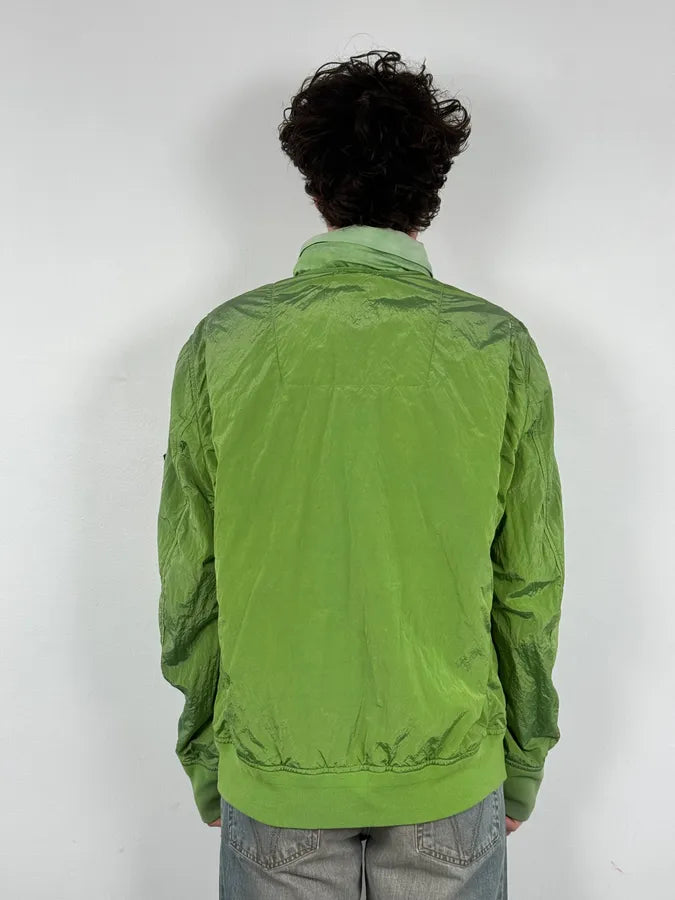 2000s Stone Island Green Shiny Removable Hood Technical Jacket lxirglP 2