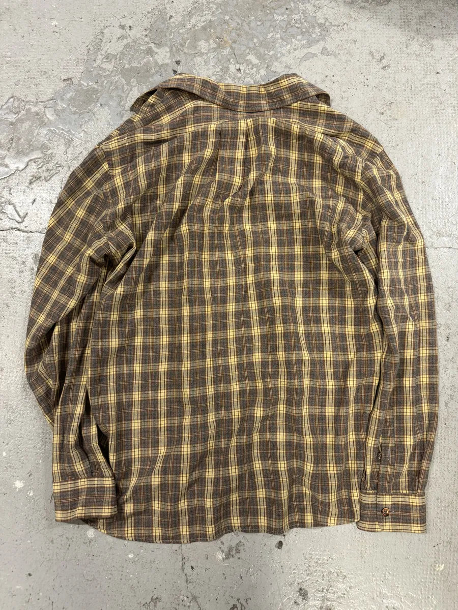 1990s Valentino Checkered Camel Shirt (XL) WctWVlO 3