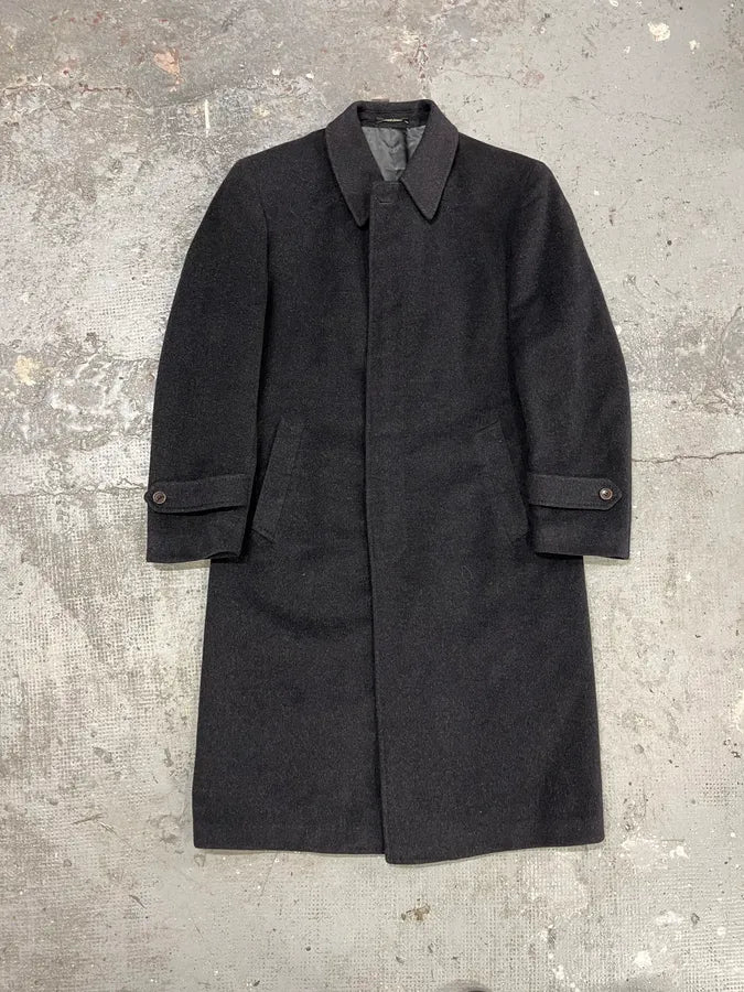 1990s Valentino Black Grey Wool Trench Coat reLqGlq 4