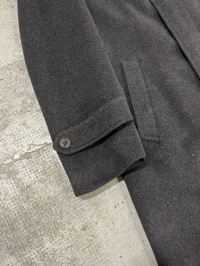 1990s Valentino Black Grey Wool Trench Coat reLqGlq 5