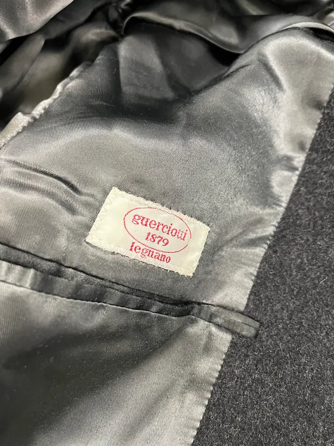 1990s Valentino Black Grey Wool Trench Coat reLqGlq 8
