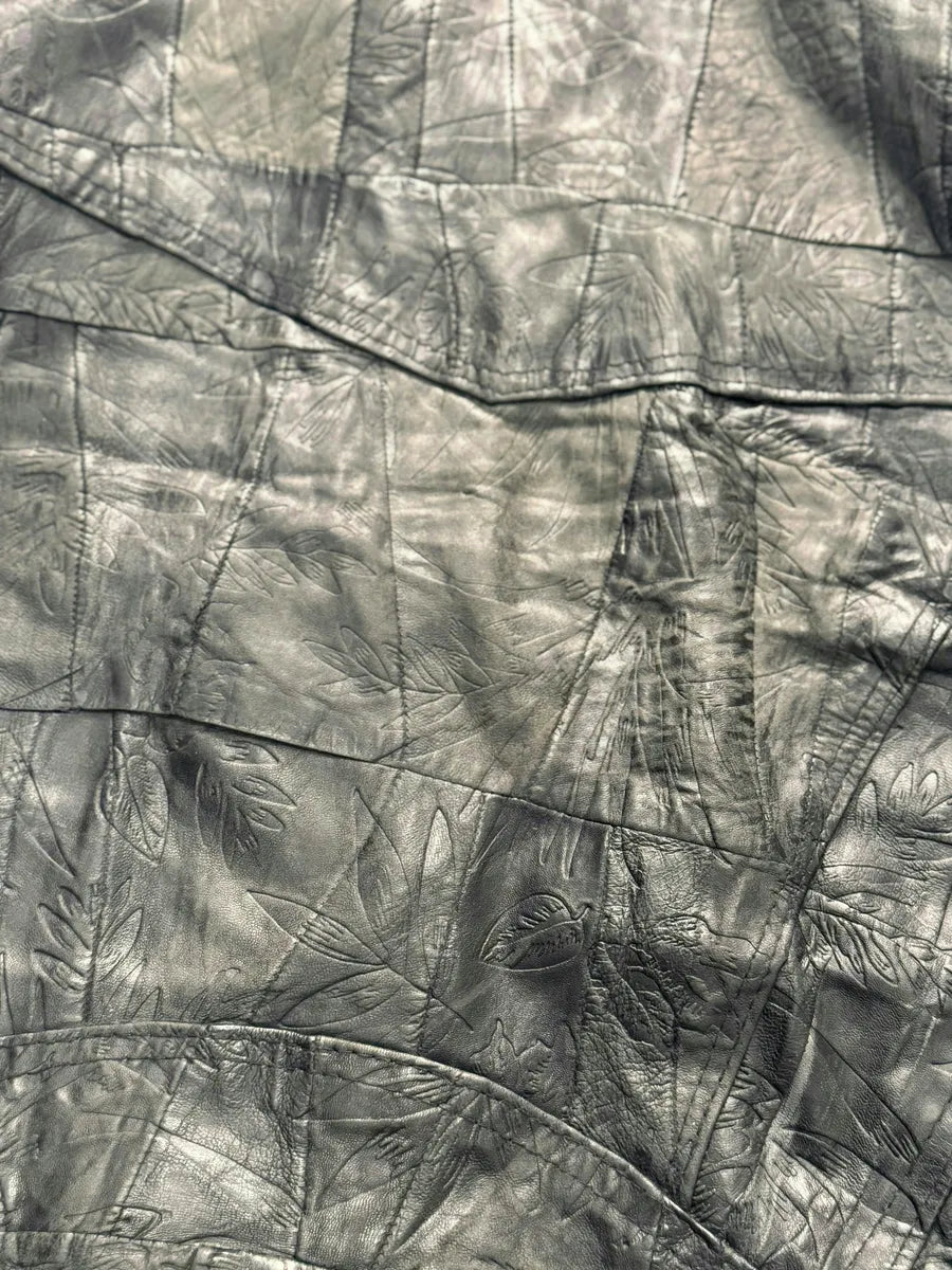 1990s Versace Asymmetrical Black Patchwork Leather Bomber Jacket gaKkwDo 4